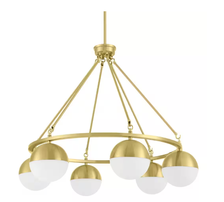 Home Decorators Collection Palla 6-Light Gold Globe Chandelier