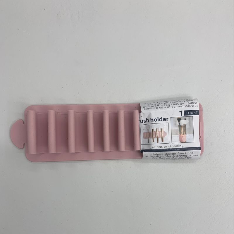 Pink brush holder