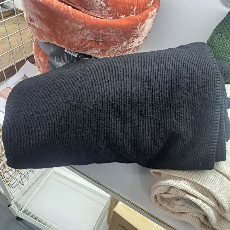 60"x80" Ribbed Faux Wool Bed Blanket