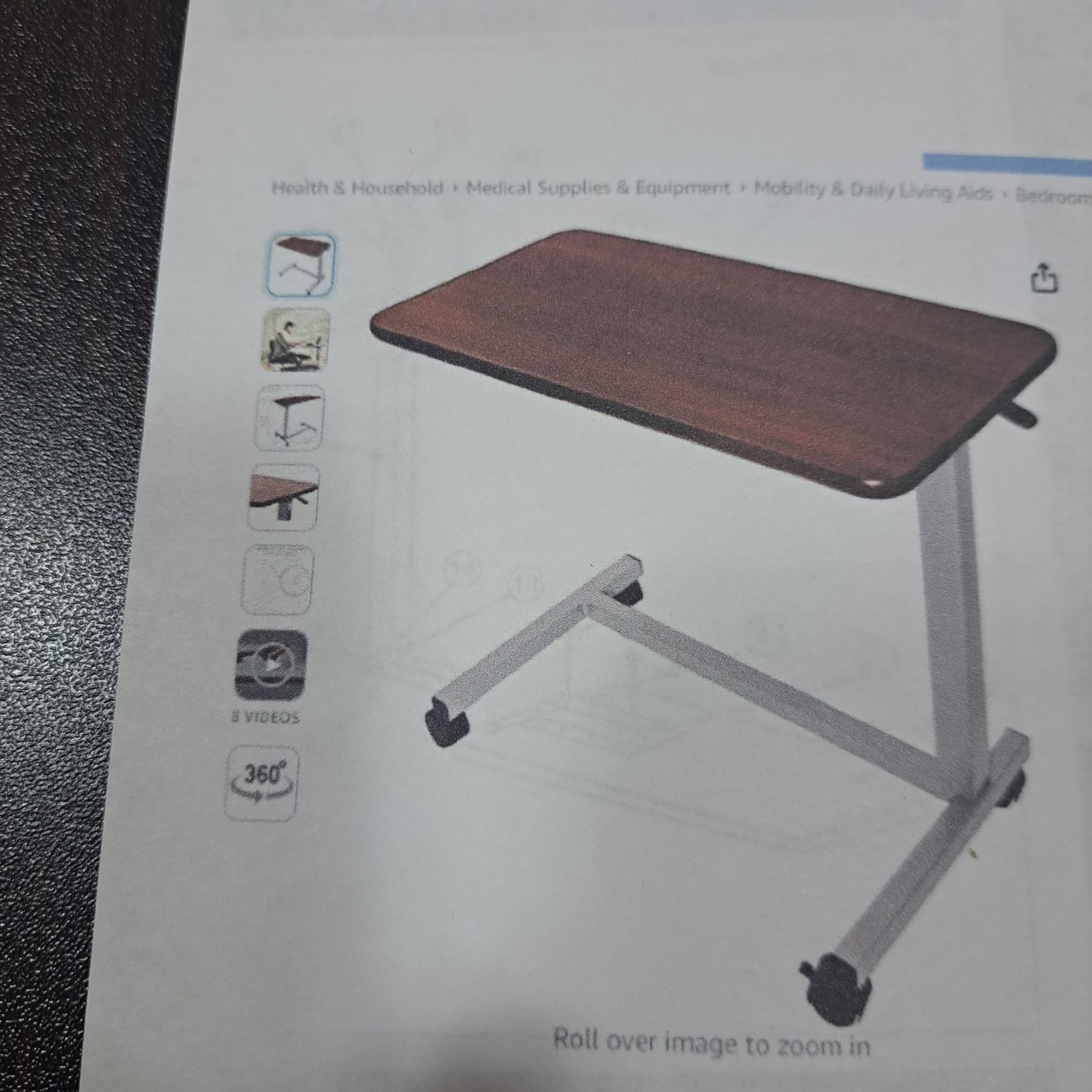 Deluxe overbed table