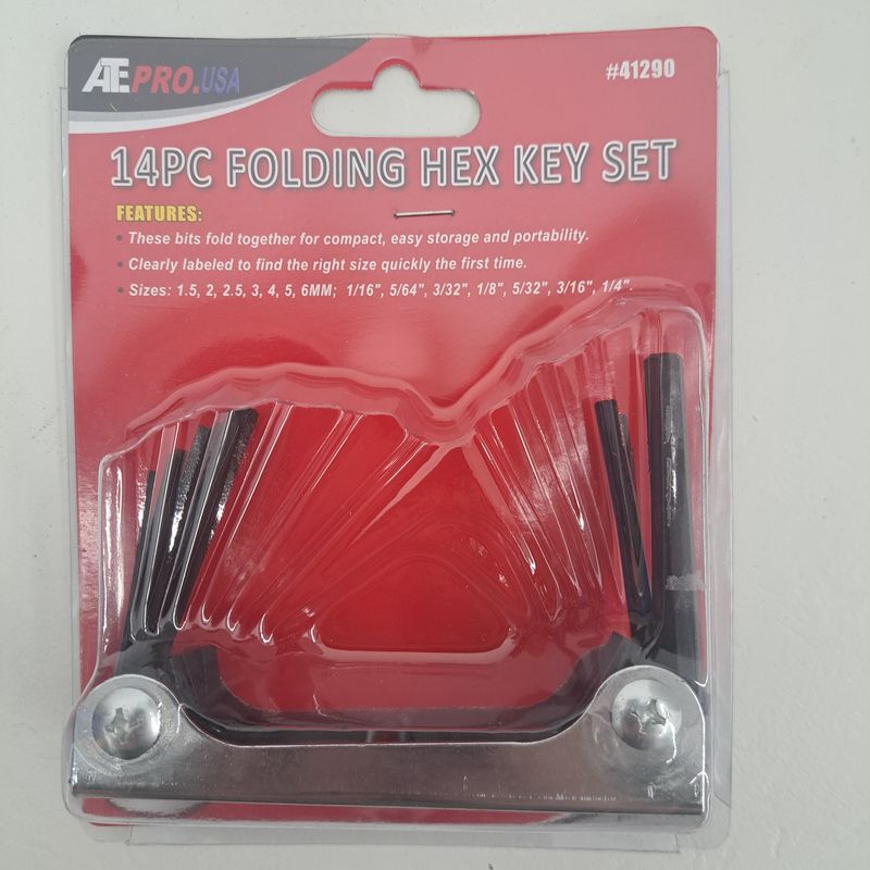 14pc folding hex key set