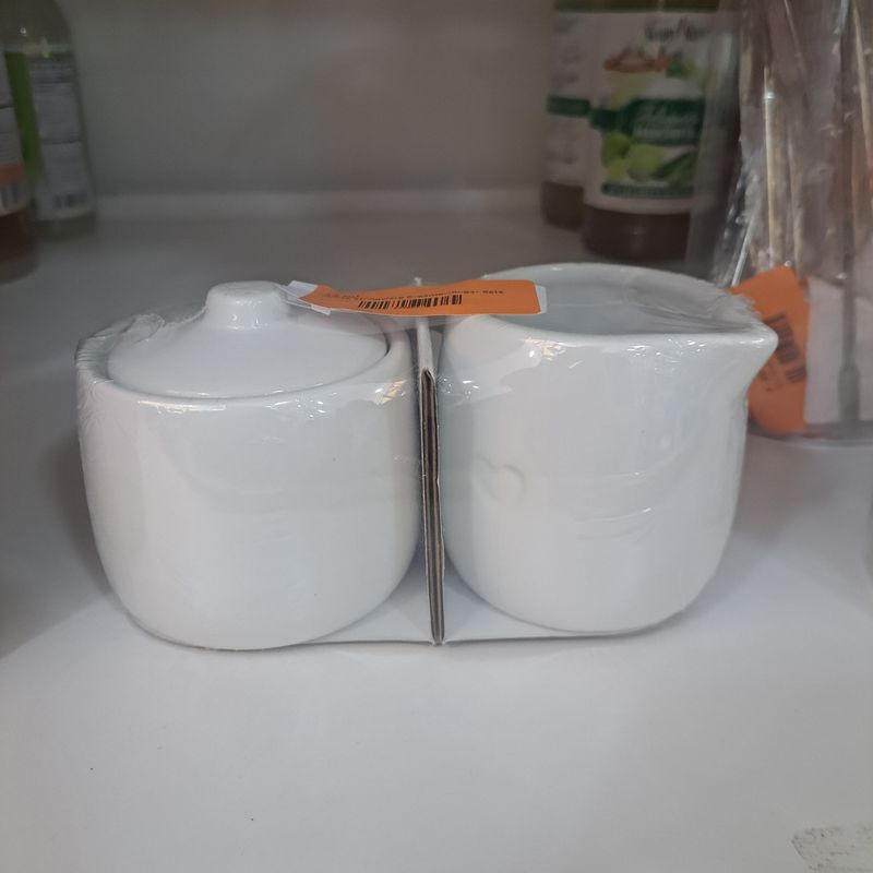 White Stoneware Creamer/Sugar Sets