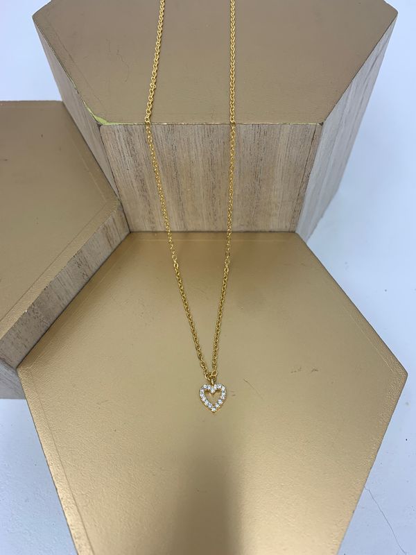 24k gold plated zircon heart