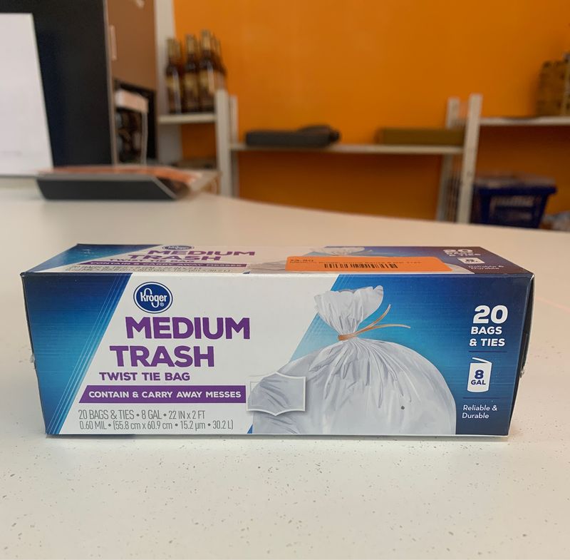 Medium Kroger Home Sense 8 Gal Trash Bags