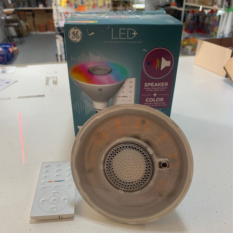 Led light with speaker and remote control