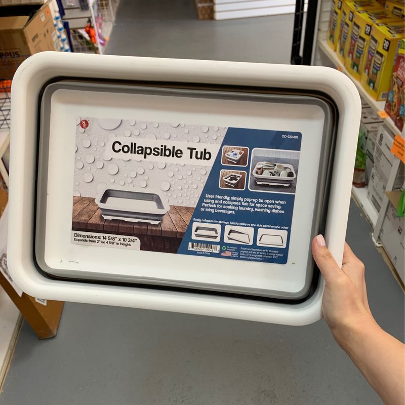 collapsible rectangle tub 14 5/8" x 10 3/4"