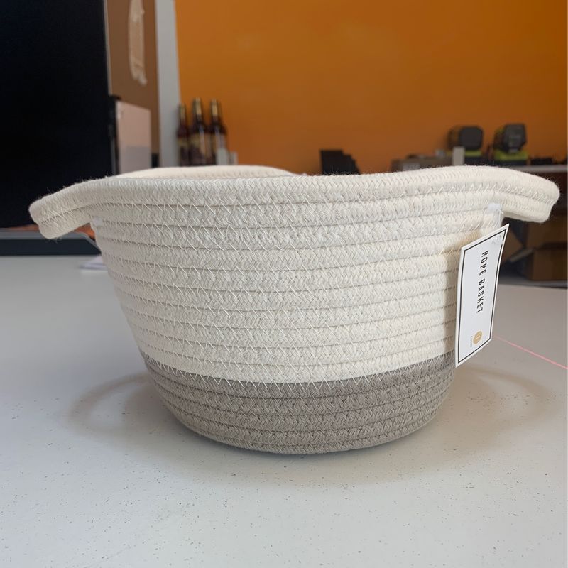 Cream rope basket