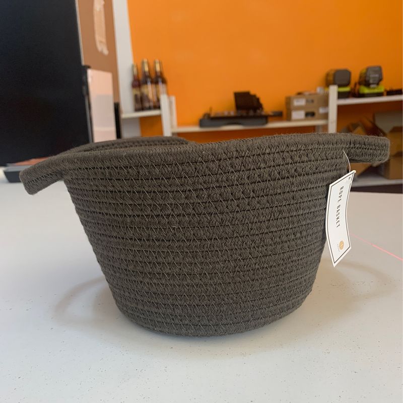 Dark green rope basket