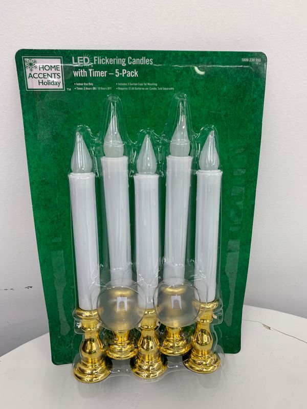 Home Accents LED Flickering Candles W/Timer (5-Packs)