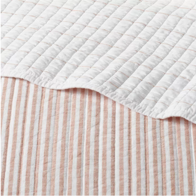 Threshold reversible cotton stripe quilt