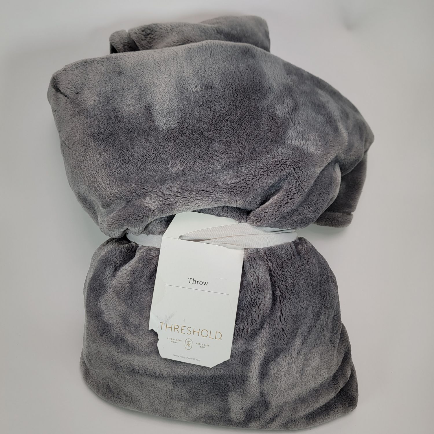 Threshold gray throw blanket