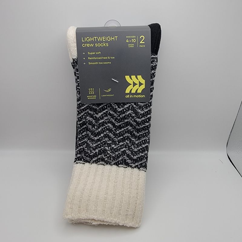 All in Motion 2-Pack Lightweight Crew Socks