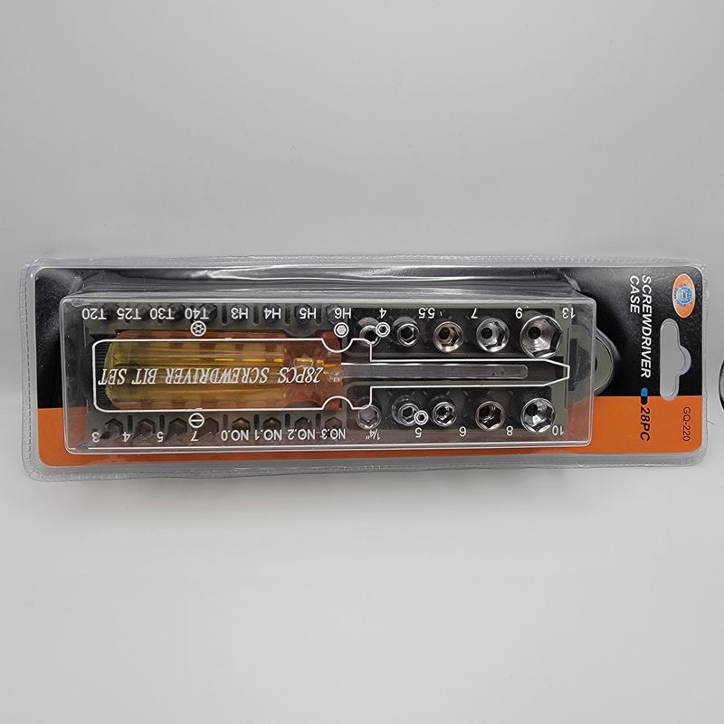 28pc. Socket &amp; Screwdriver Bit Sets with Carry Cases