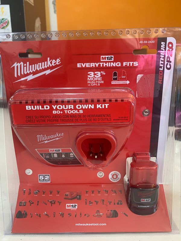 M12 12-Volt Lithium-Ion Compact Battery Pack 2.0Ah and Charger Starter Kit