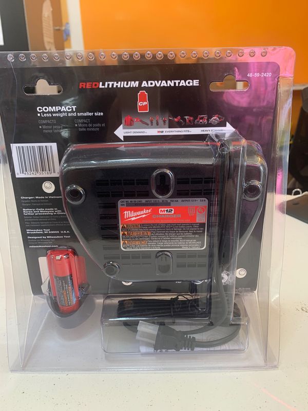 M12 12-Volt Lithium-Ion Compact Battery Pack 2.0Ah and Charger Starter Kit