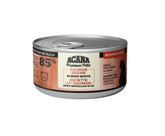 Acana Pâté pour chats avec bouillon d&#39;os (155g), Saveur: saumon
