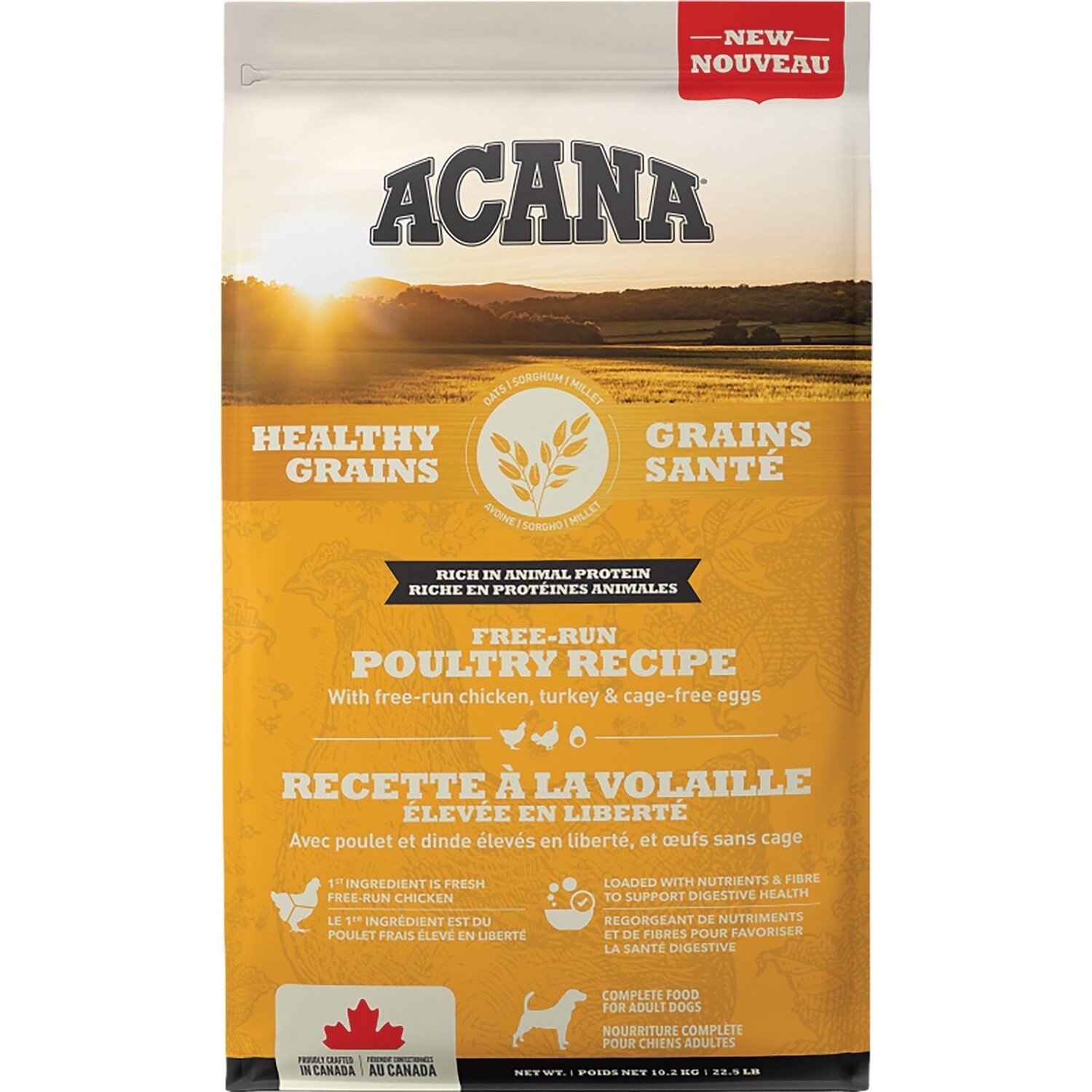 Acana Volaille Élevée en Plein Air et Grains Santé (1.8kg, 10.2kg)