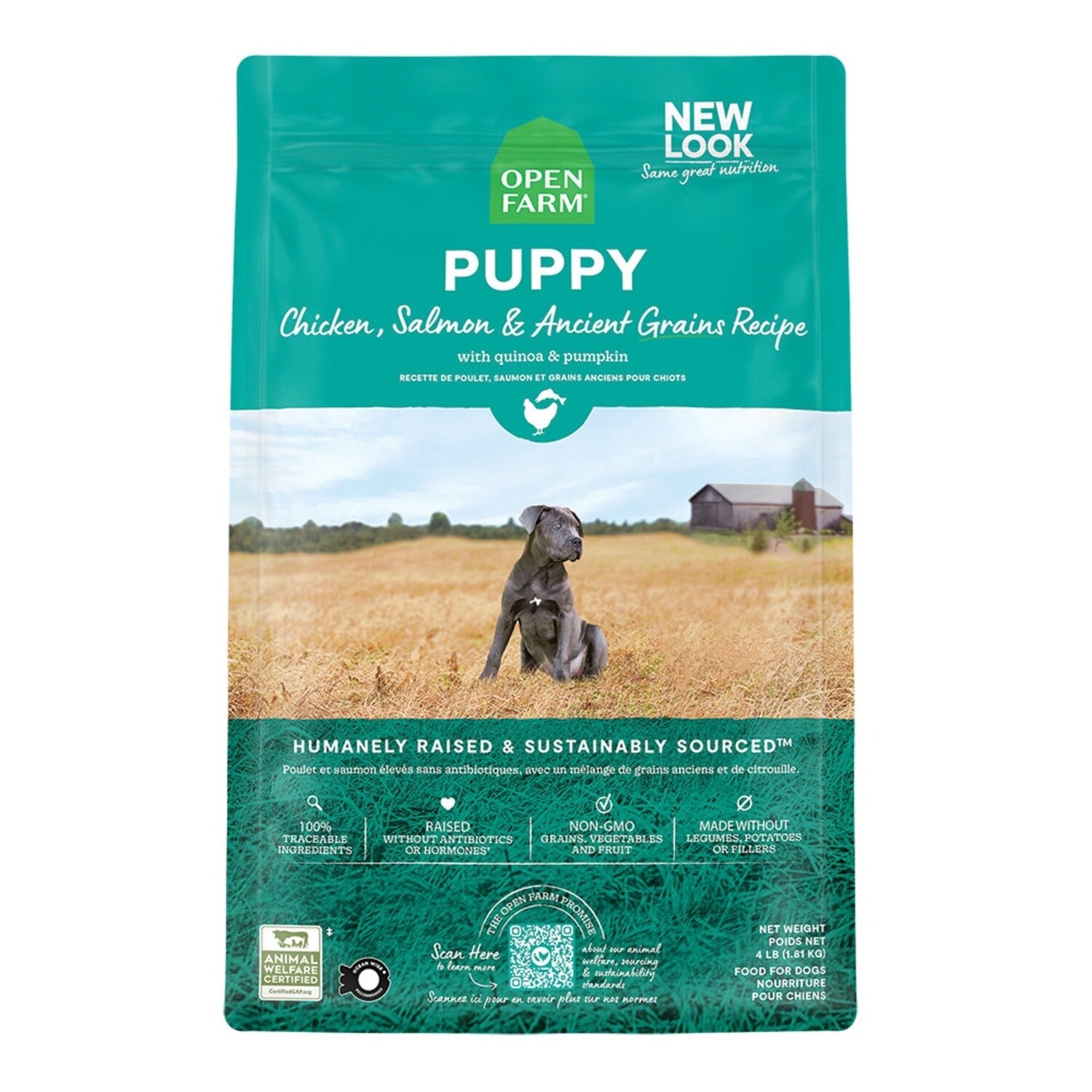 Open Farm Chiot - Poulet, Saumon et Grains Anciens (1.81kg)