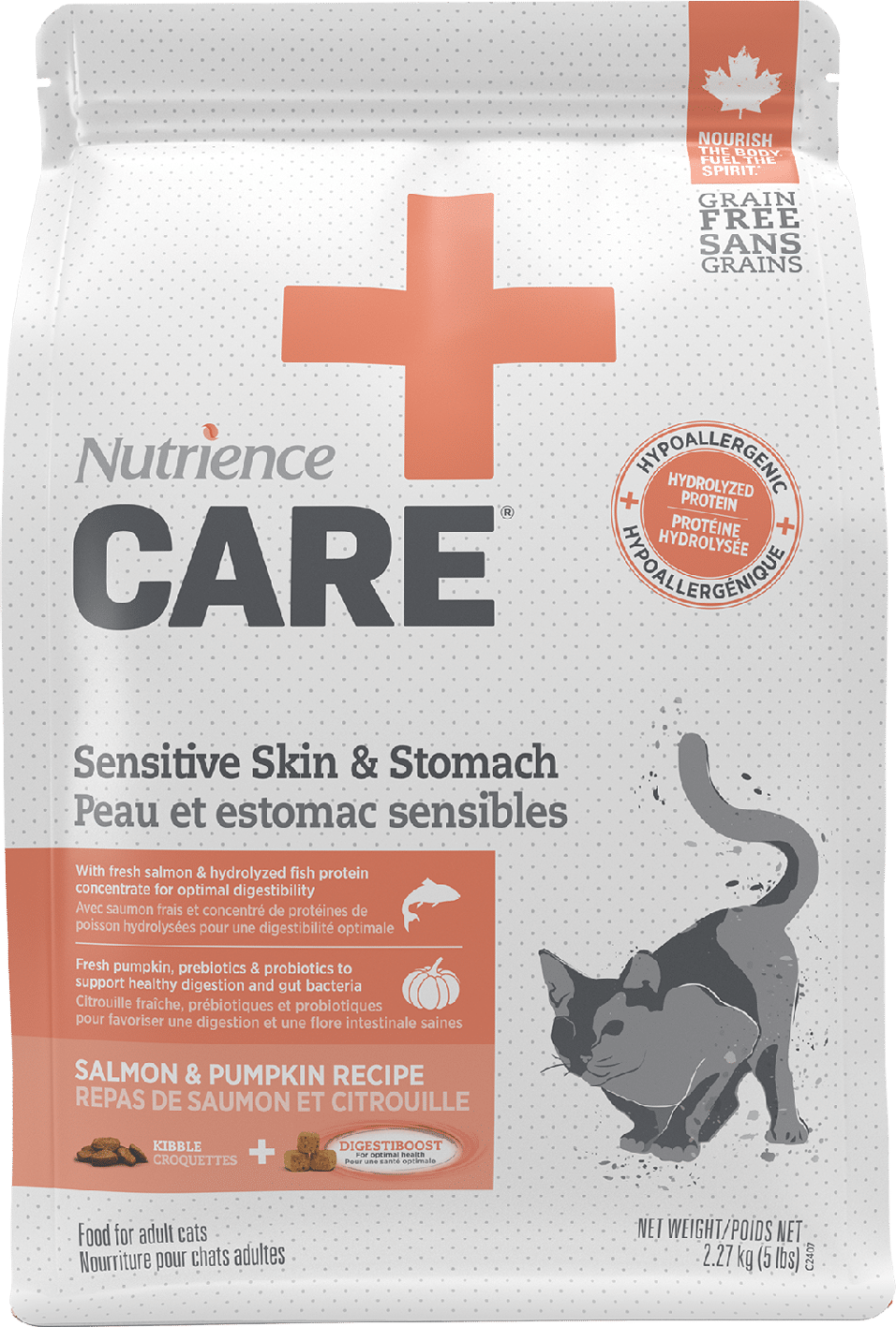Nutrience Care  Nourriture pour Chats - Peau et estomac sensibles (2.27kg)