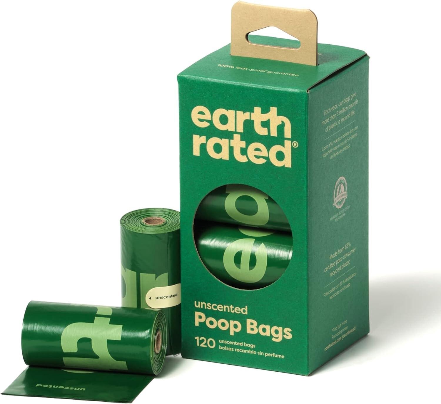 Earth Rated - Sacs de poubelle pour chiens (120mx), Format: Sans-odeur