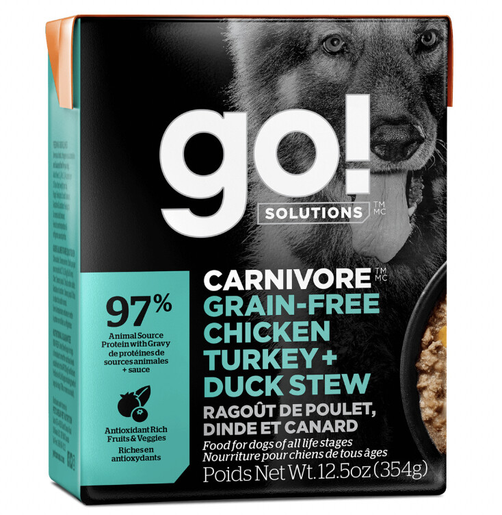 Go! Solutions Carnivore Ragoût de Poulet, Dinde + Canard Sans Céréales