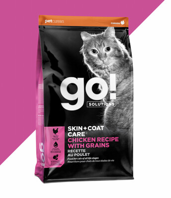 Go! Solutions Nourriture pour chats Recette Poulet avec grains Peau et Forrure (5.44 kg)