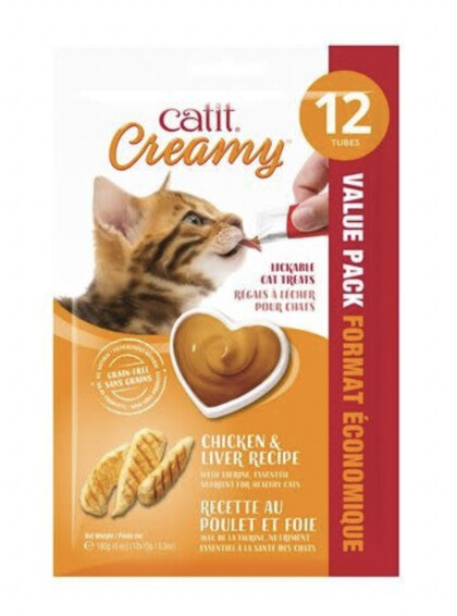 Catit - Creamy - Poulet et foie (12 tubes x 15g)