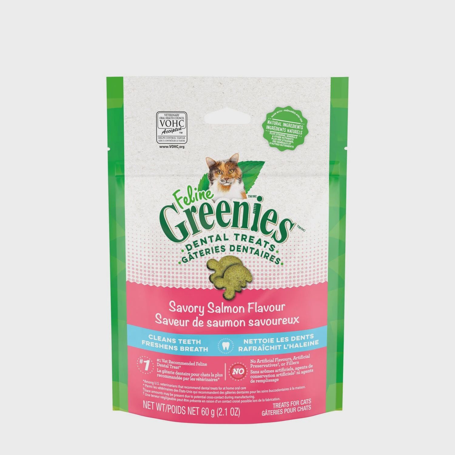 Greenies - Gâteries dentaires au saumon - chat (60g)