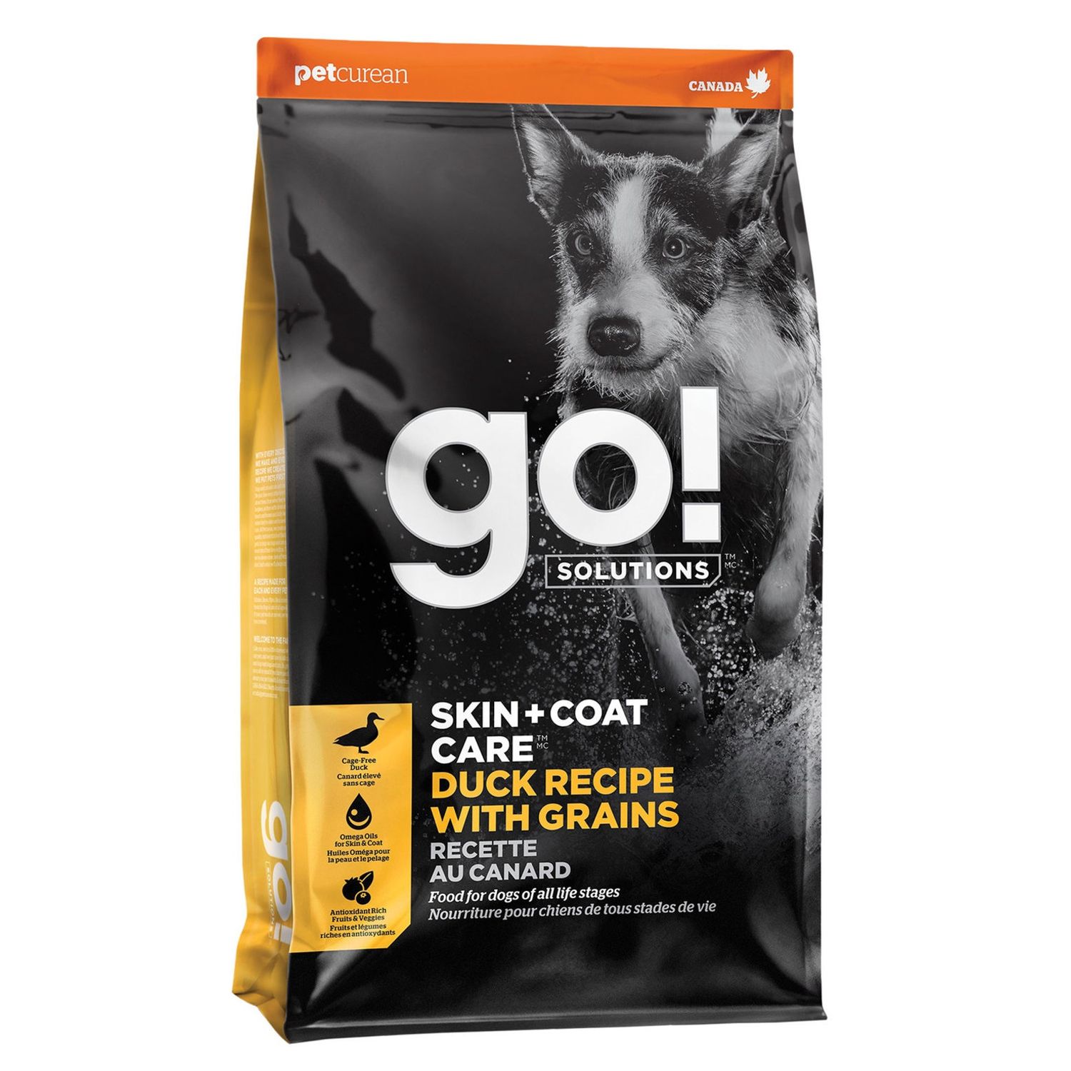 PetCurean Go! Skin + Coat Care Recette au Canard avec grains (1.59kg,  5.44 kg,  9.98 kg), Taille: 1.59 kg