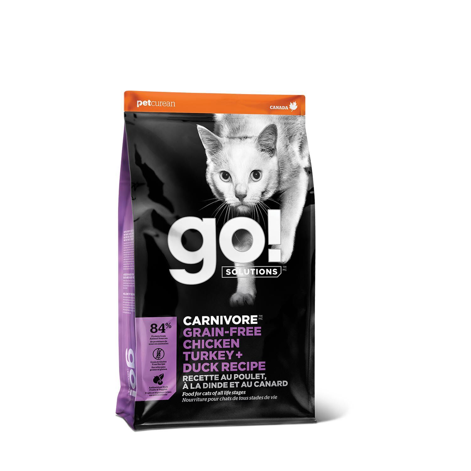 Go! Solutions - recette « Carnivore » sans grains au poulet, dinde et canard pour chats (1.36kg)