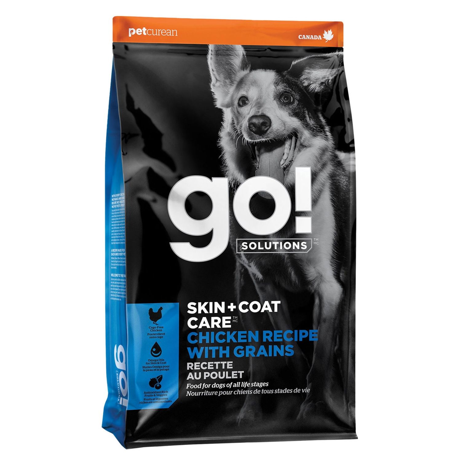 Go! Solutions - Recette « Skin + Coat Care » au poulet avec grains pour chiens, Format: 1.59 kg