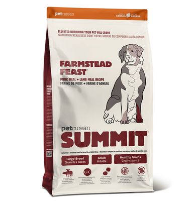 Petcurean - Summit « Farmstead Feast » Porc et Agneau pour chiens (2.27kg)
