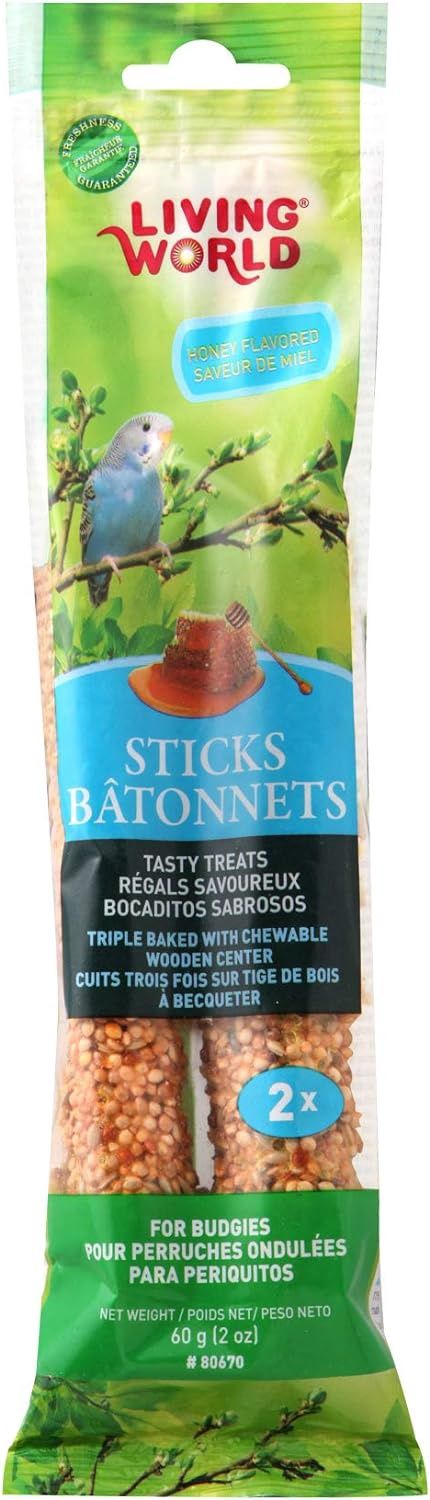 Living World - Bâtonnets saveur de miel pour Perruches Ondulées (2 mcx)