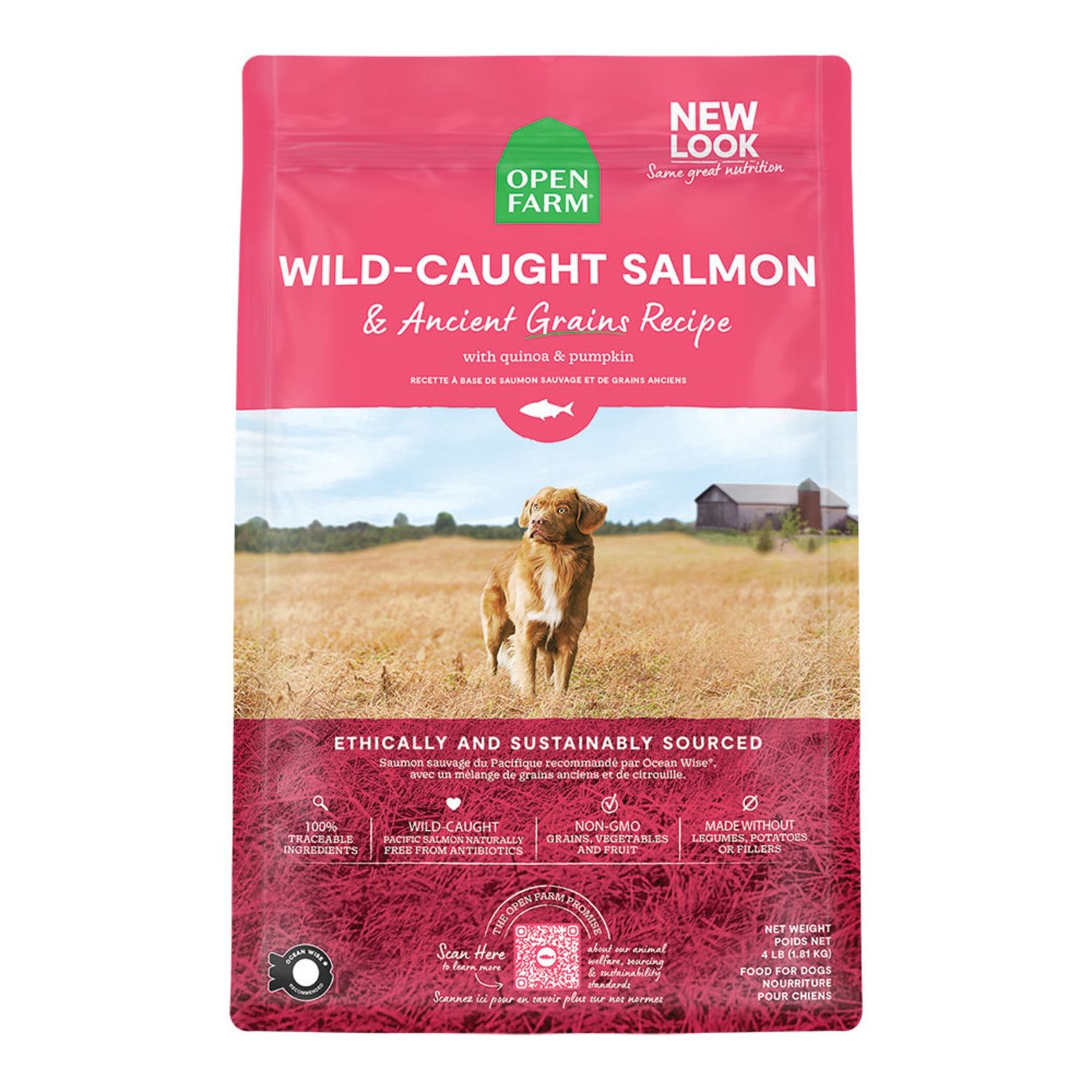 Open Farm Chien, Saumon Avec Grains (1.81 kg, 9.97 kg), Taille: 1.81 kg