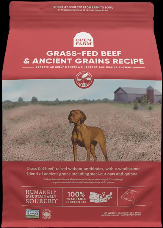 Open Farm - Recette au Boeuf Nourri À L&#39;Herbe et aux Grains Anciens (1.81 kg, 9.98kg), Taille: 1.81 kg