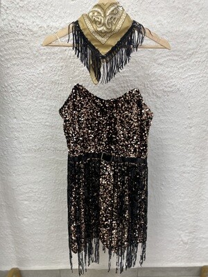 Black &amp; Gold Sequin Dress
