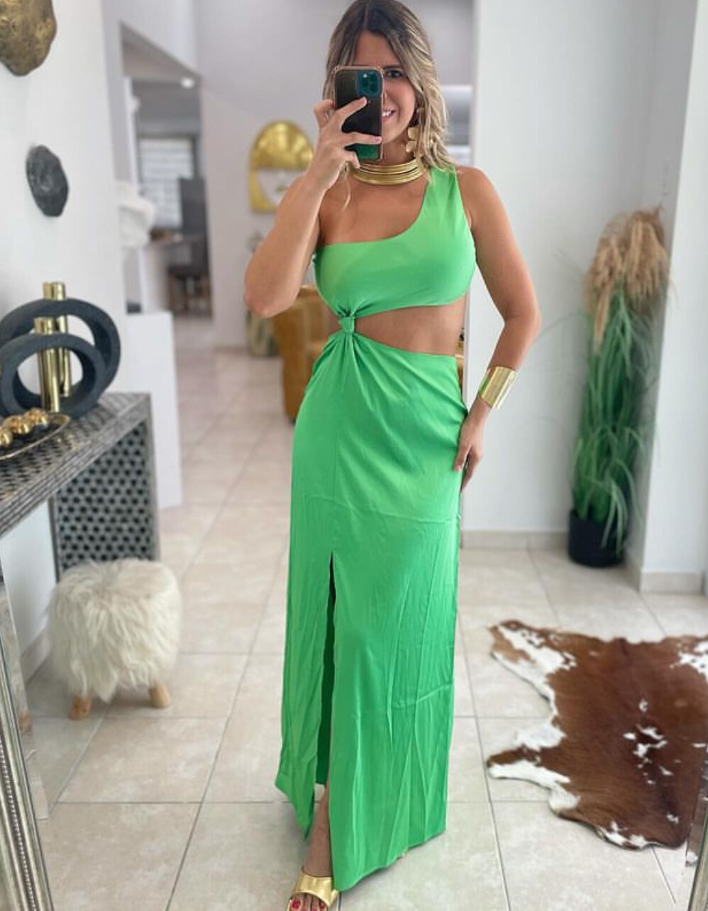 Green Sexy Cut Dress