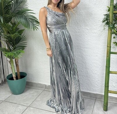 Silver Metalic Formal Dress