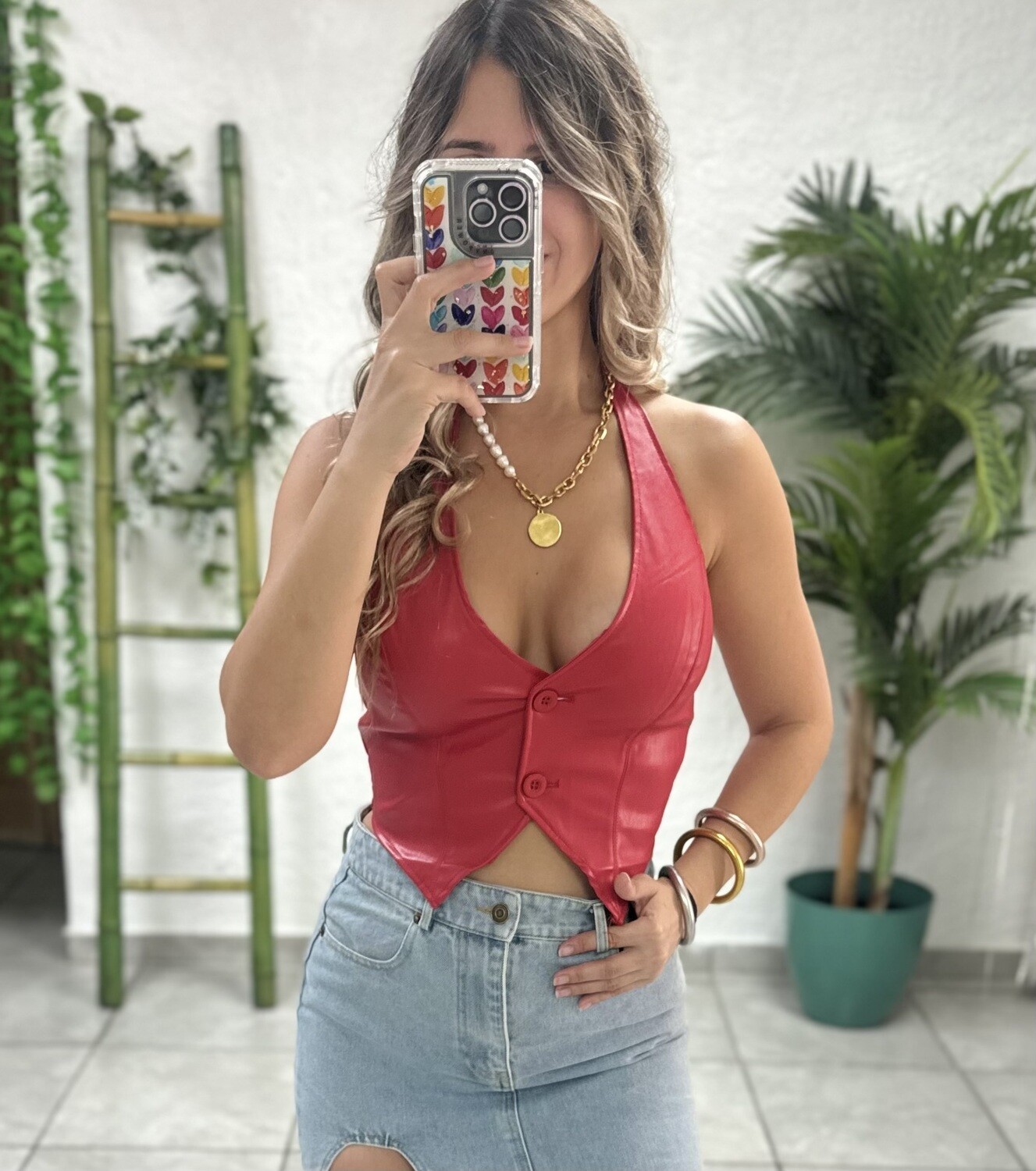 Red Leather vest