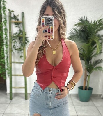 Red Leather vest