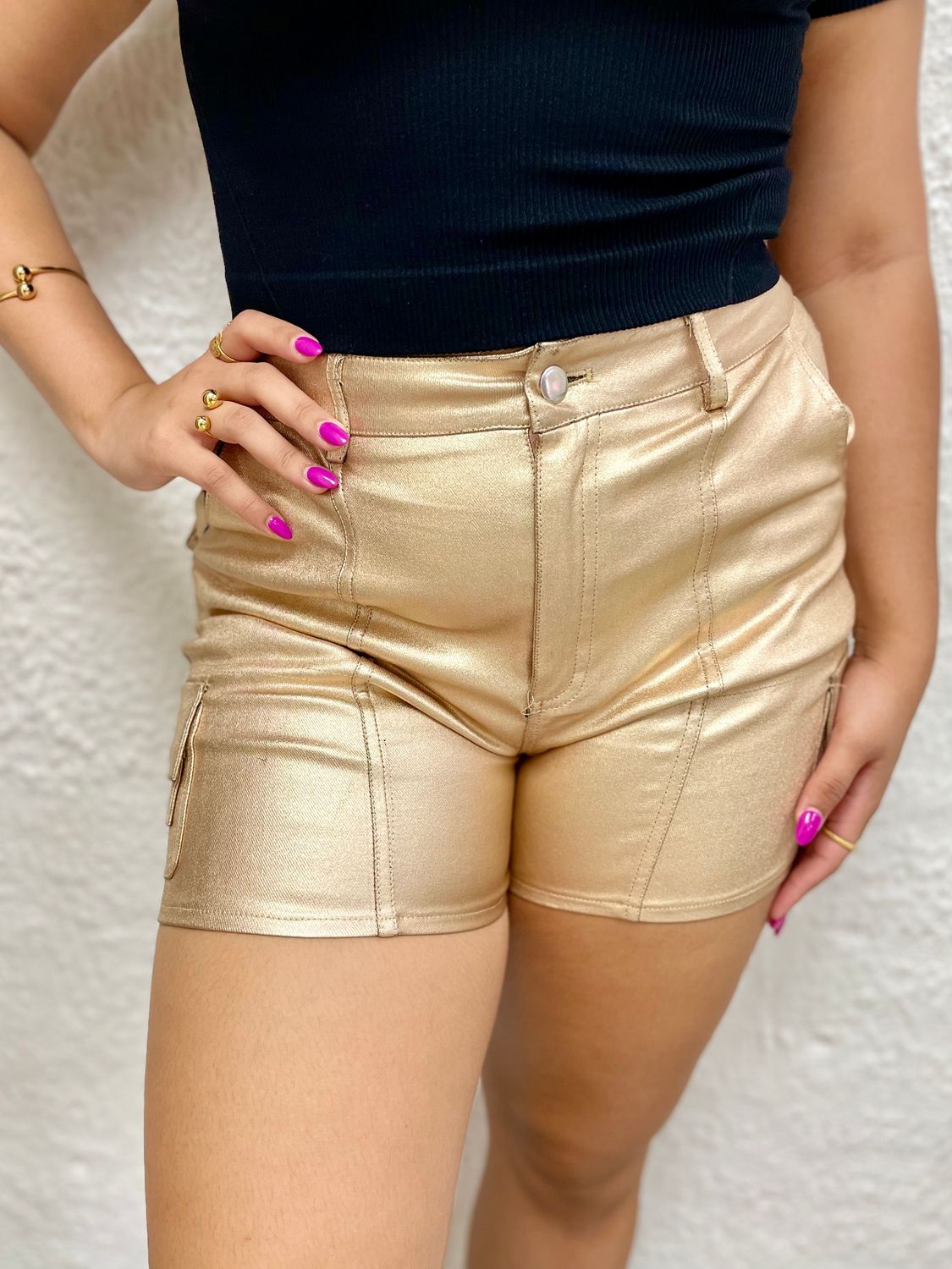 Copper Metalic short pant