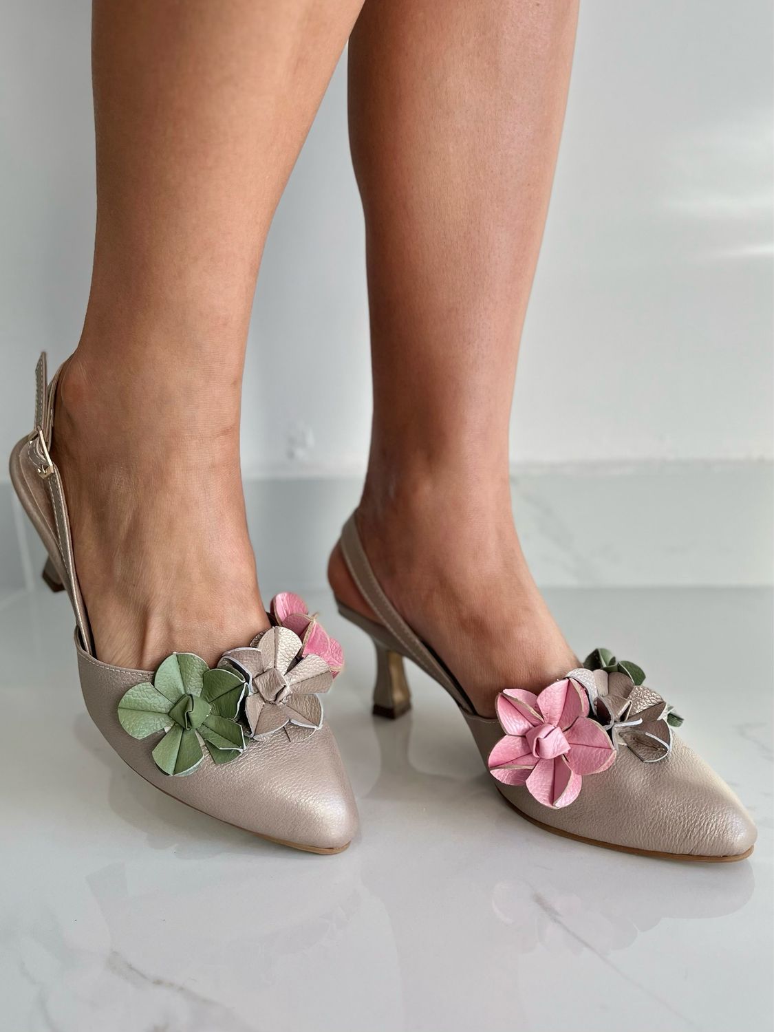 Flower Champagne Exclusive Collection Heel
