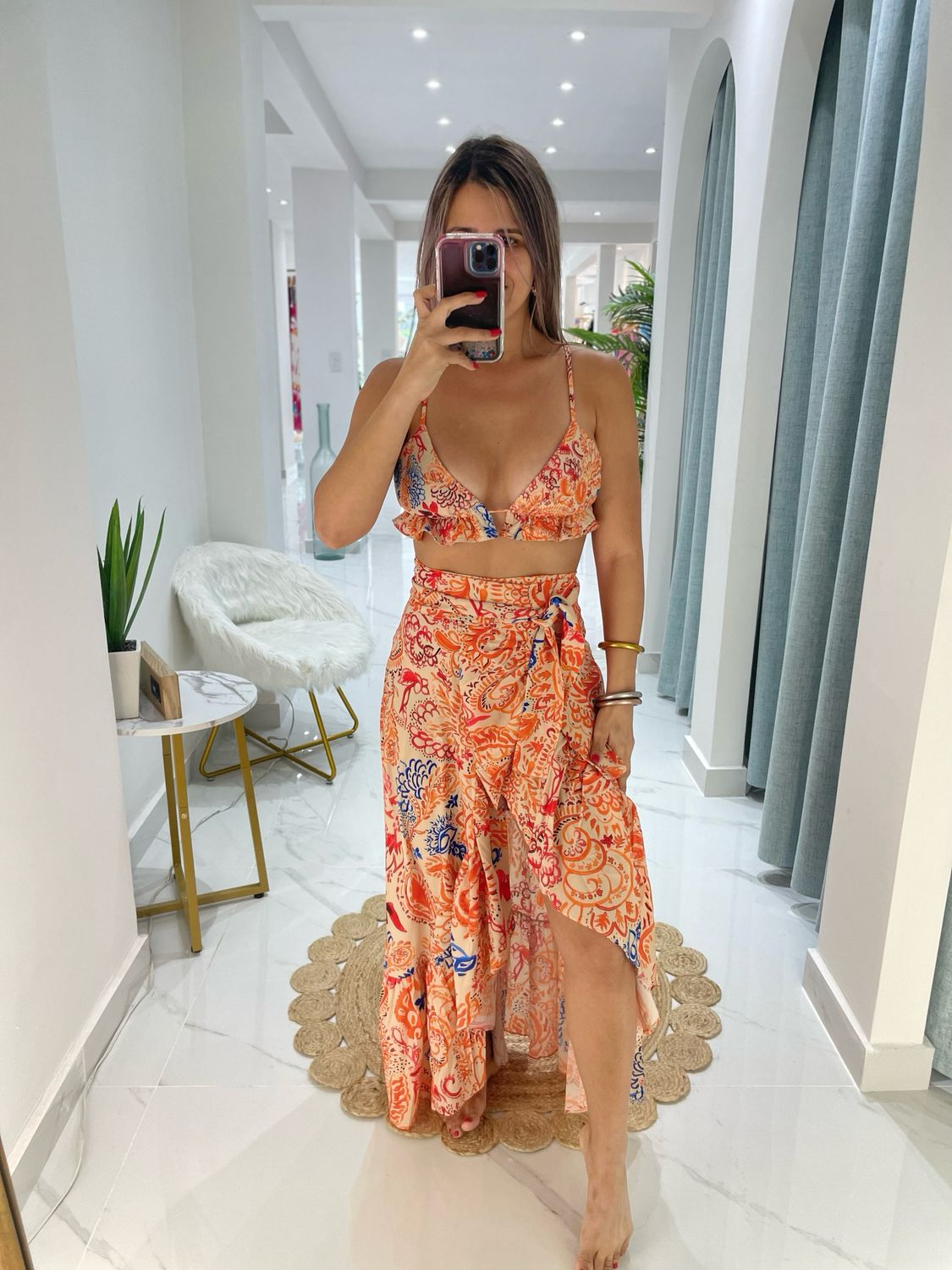 Orange Tribal Long Skirt Exclusive Collection