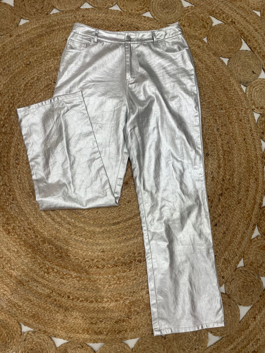 Metallic Silver Pant