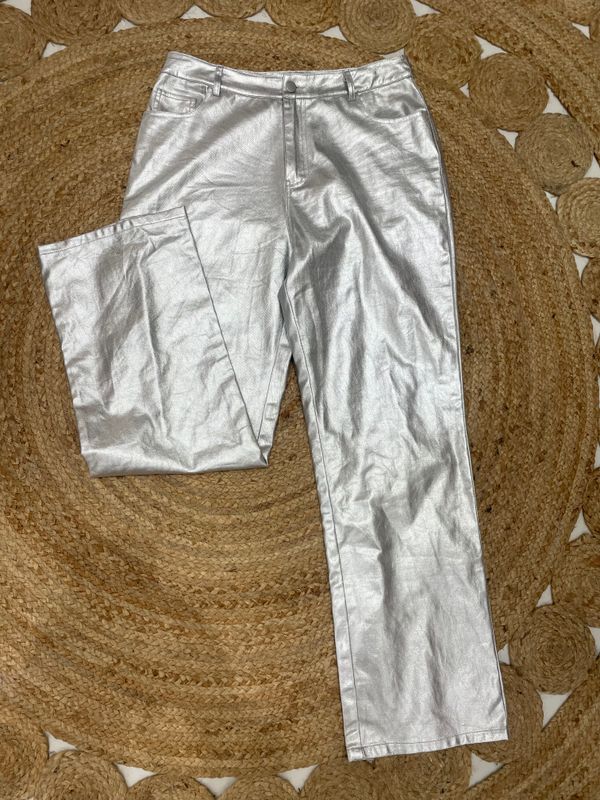 Metallic Silver Pant
