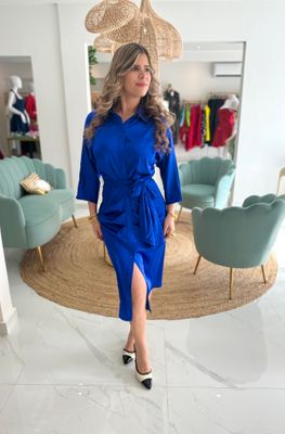 Lady In Blue Cocktail Dress
