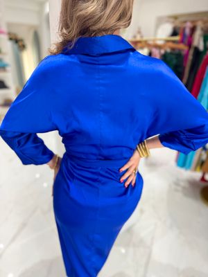 Lady In Blue Cocktail Dress