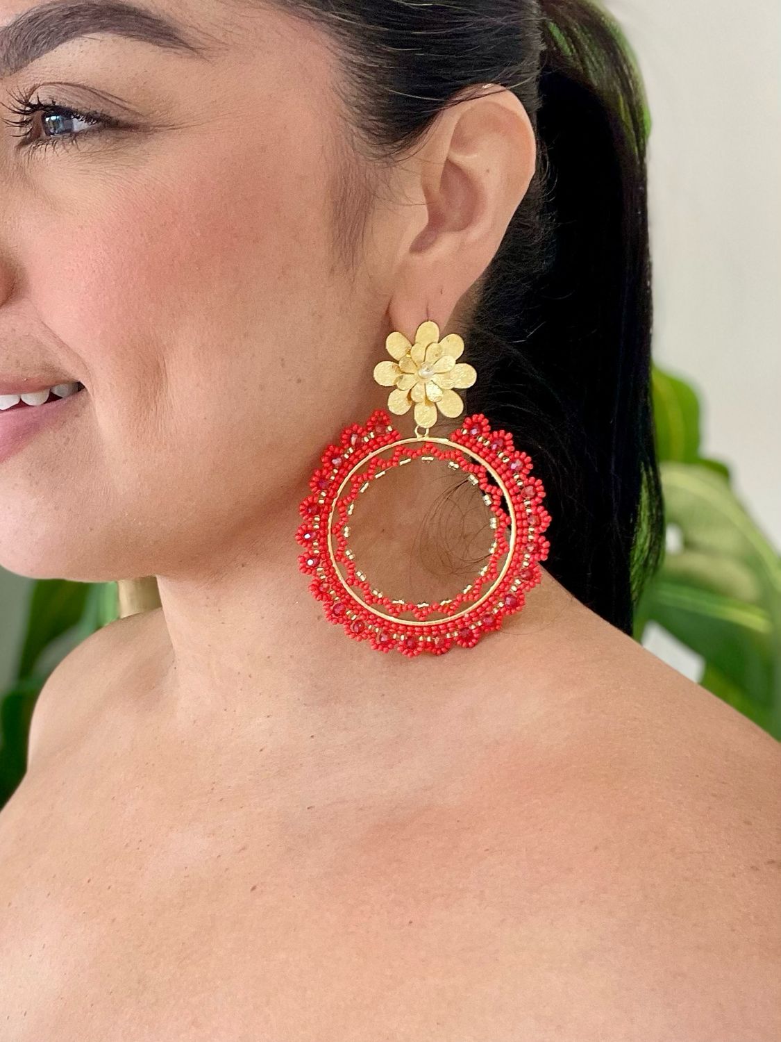 Tangerine Big Circles Earrings
