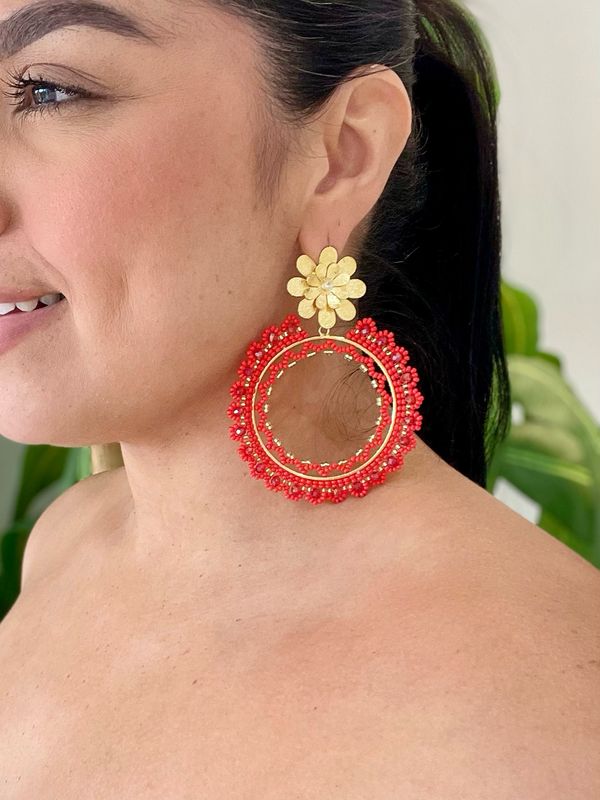 Tangerine Big Circles Earrings