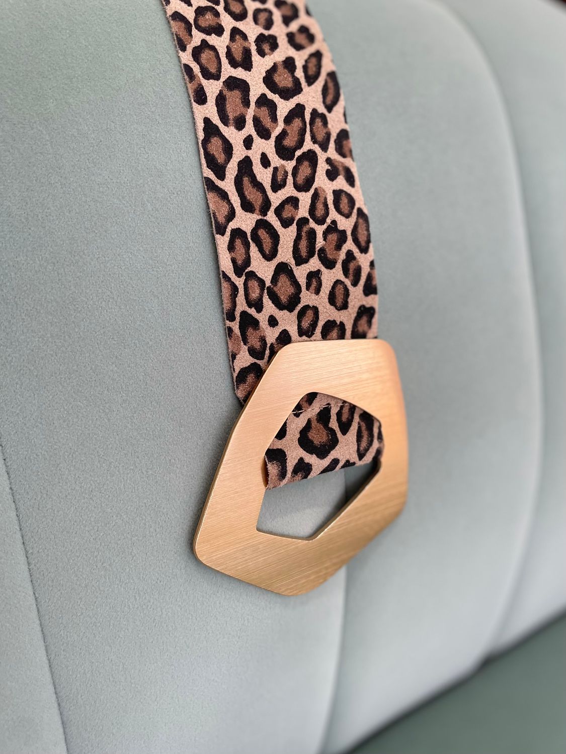 Leopard Small Print Leather Belt